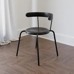 High-quality 3D rendering of a modern Anthracite chair with a simplistic design for Blender CGI projects.