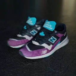 Detailed 3D model of New Balance sneakers, showing intricate texture and realistic wear, for Blender 3D artists.