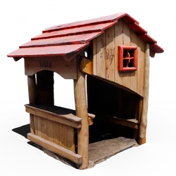 Playground House with Red Roof