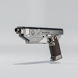 Detailed Blender 3D model of a futuristic blaster, textured with precision for military and sci-fi design use.