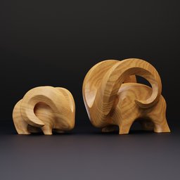 Abstract Pair of Goats