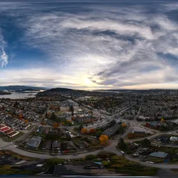 City Cloudy Sunrise Sky Aerial