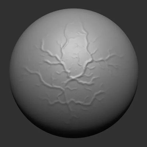 Detailed vein pattern sculpting brush for creating realistic flesh textures in 3D models, compatible with Blender.