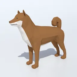 Low Poly Shiba Inu Dog