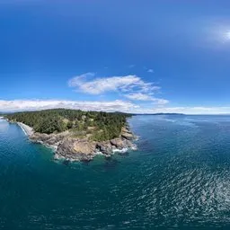Ocean Coast Aerial Sunny Sky