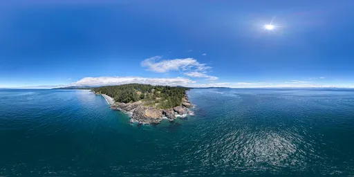 Ocean Coast Aerial Sunny Sky