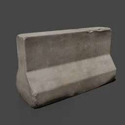 Damaged Concrete Barrier