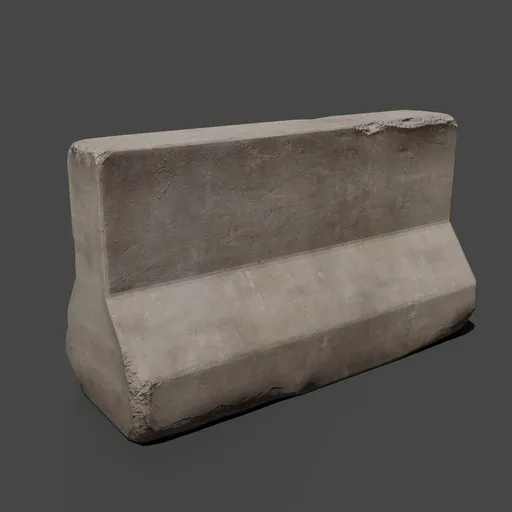 Damaged Concrete Barrier