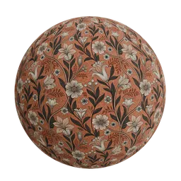 Floral Terracotta Wallpaper