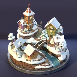Cozy Winter Village Diorama