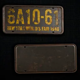 Old Rusty 1940 License Plate