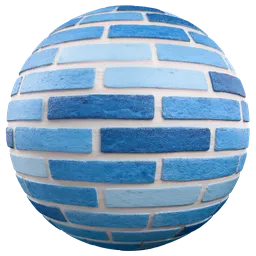 Blue Painted Brick Wall
