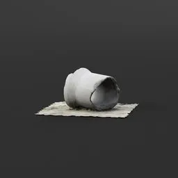 "Lowpoly Broken Concrete Pillar 3D model in Blender 3D. Scanned and reduced to 9K, featuring a piece of ground. Ideal for exterior designs and game projects."