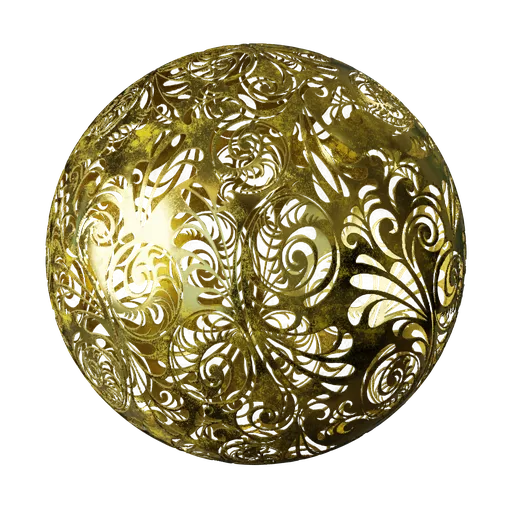 Gold Ornamental Floral Material