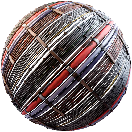 Highly detailed PBR cables texture for Blender 3D artists, suitable for futuristic and technological 3D projects.