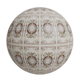 Ornate waterjet marble medallion