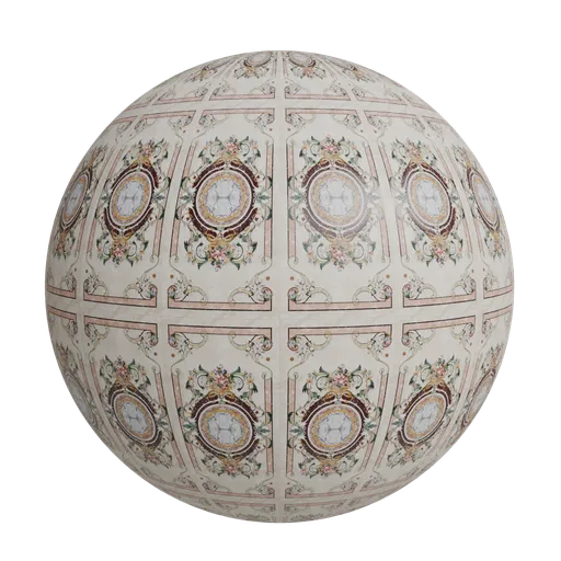 Ornate waterjet marble medallion