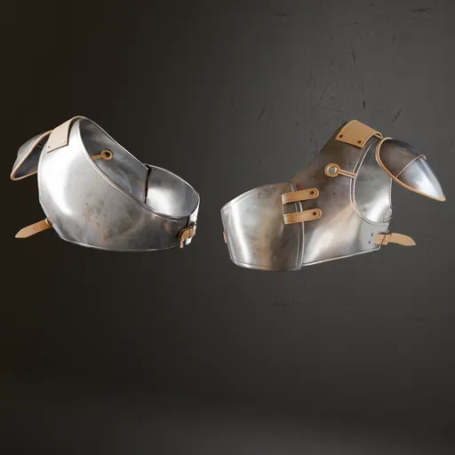 Realistic Blender 3D model of historic military armor, featuring detailed human anatomy, shoe belts, and high-quality metal textures.