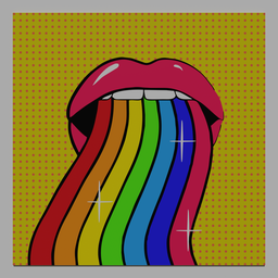 Image pop art mouth-Rainbow-procedural