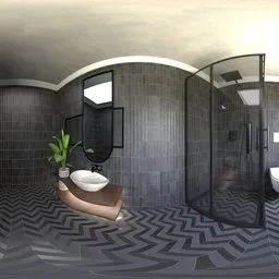 Modern Dark Tile Bathroom
