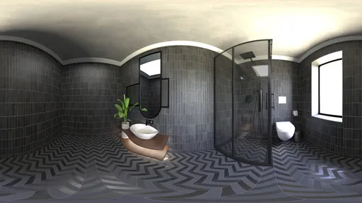 Modern Dark Tile Bathroom