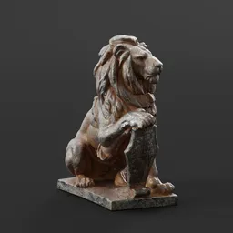 Iron Lion sculpture
