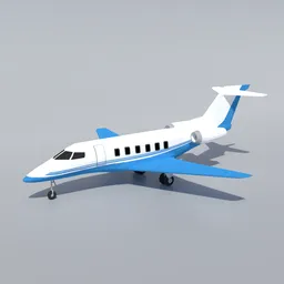 Low Poly Pilatus PC24 Aiplane Jet