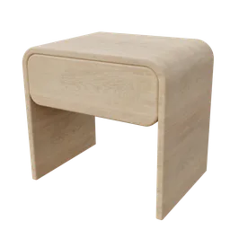 Modern wooden 3D drawer table model with high-resolution textures, perfect for Blender rendering and virtual staging.