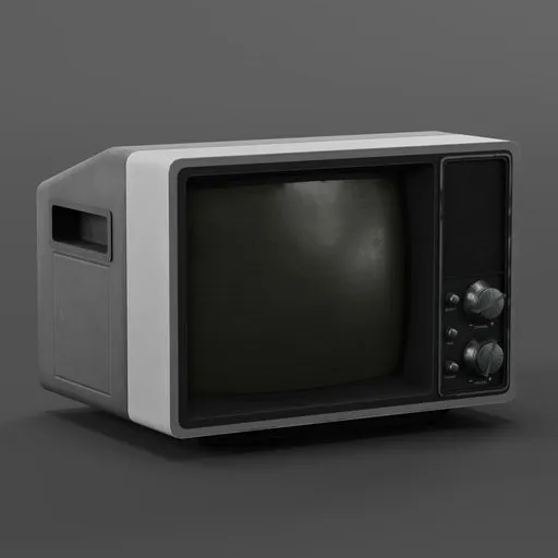 Detailed Blender 3D model of a vintage Cube TV with realistic textures and materials.