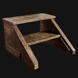 Wooden Workstation Step Ladder