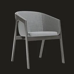 Contemporary streamlined Mulholland Chair 3D model, optimized for Blender, showcasing holistic design suitable for modern interiors.