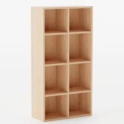 Detailed 3D model of an empty wooden closet with shelves, optimized for Blender rendering.