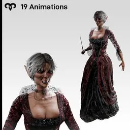 Lady Vampire Animated