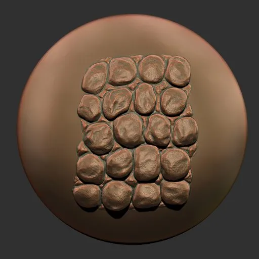Detailed dragon skin effect 3D sculpting brush stamp for Blender, ideal for creating reptilian textures on digital models.