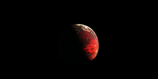 Red Planet Closeup with rings 3, 16k