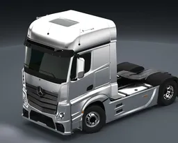 Realistic 3D model of Mercedes truck for Blender, high-detail large truck, suitable for visualizations.