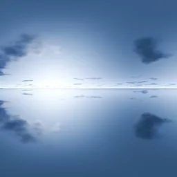 Clear Blue Sky Ocean Reflection
