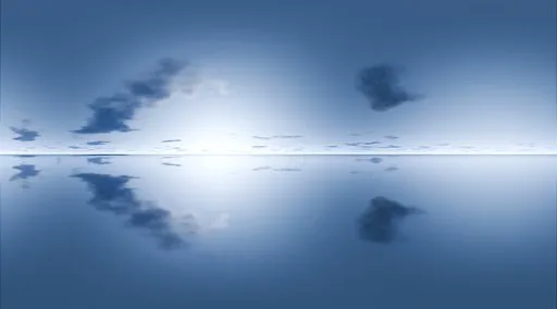 Clear Blue Sky Ocean Reflection