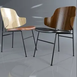 "Get a realistic 3D model of the Penguin Dining Chair for your Blender 3D projects. This elegant chair features a wooden surface and two different colored leather options, perfect for a stylish dining room setting. Created by Nicolas Froment with fine, intricate detailing and rendered with Octane for a lifelike appearance."