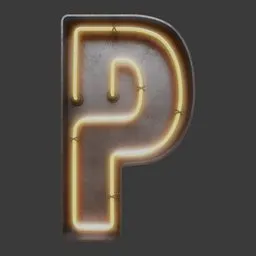 Neon Letter P