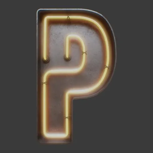 Neon Letter P