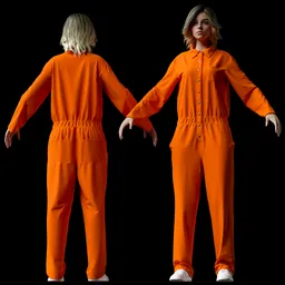Prisoner Character Orange Jumpsuit DOC