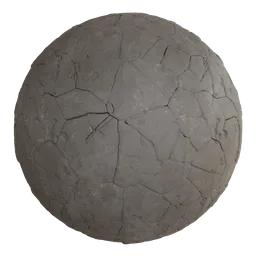 High-resolution cracked floor PBR texture for 3D rendering in Blender and other software.