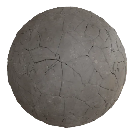 High-resolution cracked floor PBR texture for 3D rendering in Blender and other software.