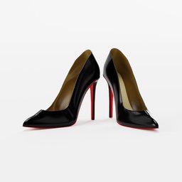Black High Heels with red sole