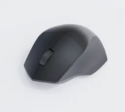 Detailed 3D render of a modern, ergonomic computer mouse, compatible with Blender 3D software.