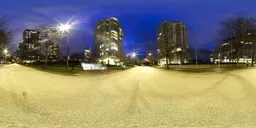 City Street Night Buildings