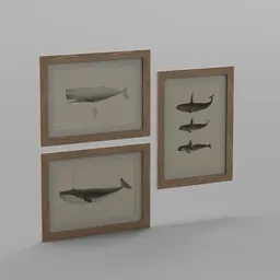 Whales Picture Frame Set