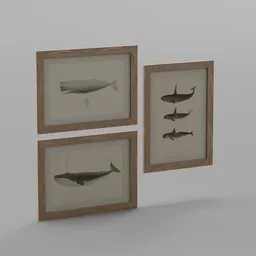 Whales Picture Frame Set