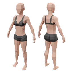 Low poly woman